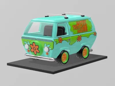 NORMAL AND RACING MYSTERY MACHINE SCALE AUTO FROM SCOOBYDOO  3D print model