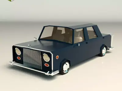 Low Poly Sedan Car 06 Low-poly 3D model