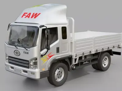 Faw Tiger Flatbed Truck 3D model