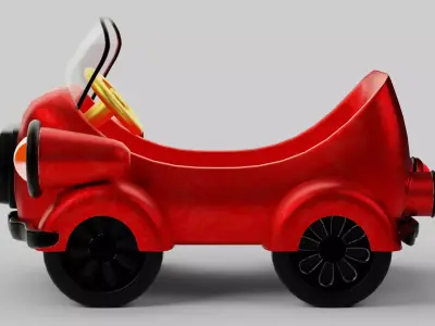 Toon Style Red Toy Car 3D model