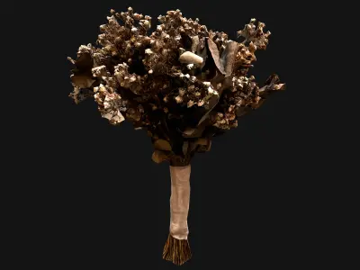 Wedding Bouquet Dried Flowers Bride Low-poly 3D model