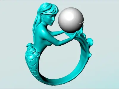 Mermaid Rings - Women ring 3D print model