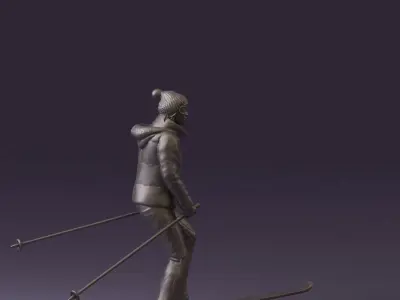 woman in skisuit on skies 1101 3D Print Ready 3D print model