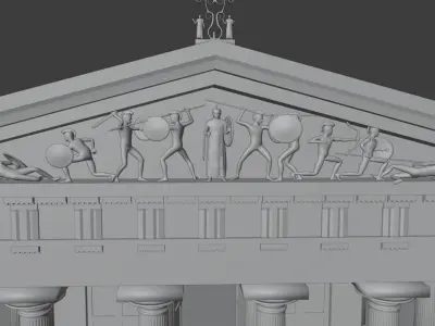 Aphaia Temple Low-poly 3D model