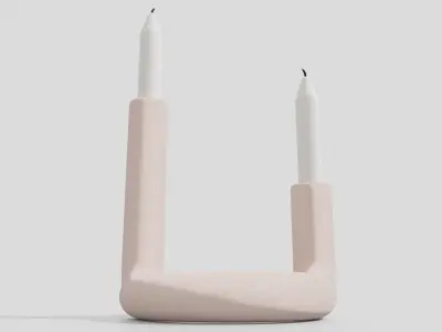 Abstract Candle Holder Low-poly 3D model
