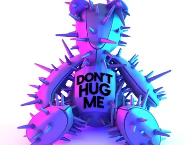 Teddy Bear Punk Dont Huge Me toy 3D print model