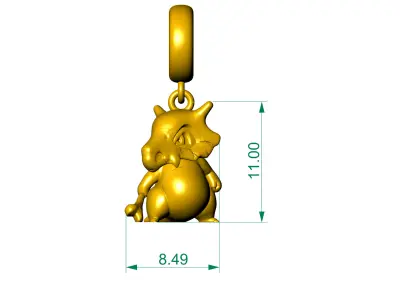charm pendant pokemon cubone 3D print model