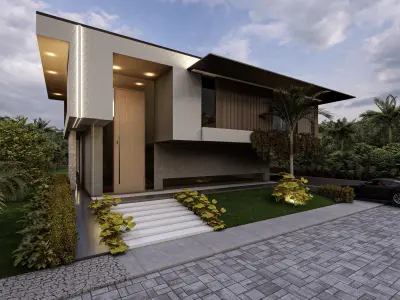 Modern Luxury Villa Exterior Design 3D Model  3D model