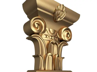 Carved Capital 06 Low-poly 3D model