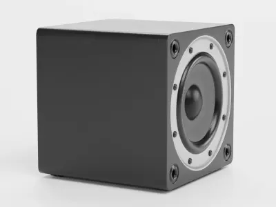 Subwoofer V2 - Universal Black Audio System Low-poly 3D model