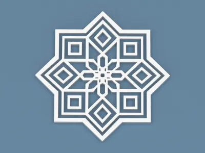 Collection of Arabic ornaments Low-poly 3D model