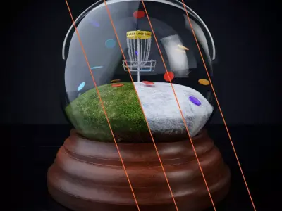 Frisbee Golf Snow Globe 3D model