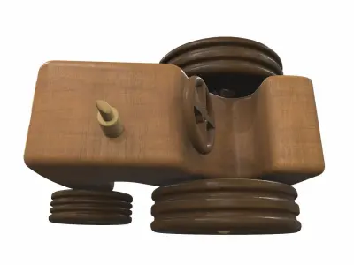 Free wooden tractor toy Free 3D model