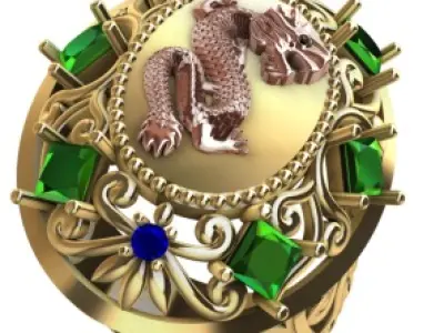 Dragon Rings Texture 3D print model 3D print model