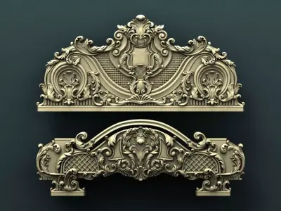 Classic Carved Bed  8 3D print model