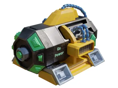 Scifi generator power Low-poly 3D model