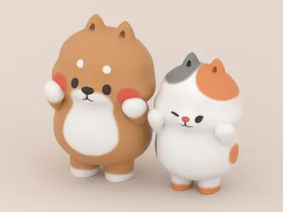 Yuta and Bella - Tonton Friends Fan Art - 3D Print Models 3D print model