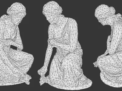 Statue of Grief PBR Low-poly 3D model