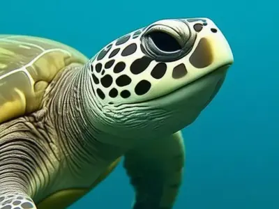 Sea Turtle Graceful Marine Reptile Animal Underwater Aqua Low-poly 3D model