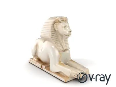 Noble Egyptian Sphinx Statue 3D model pack Low-poly 3D model