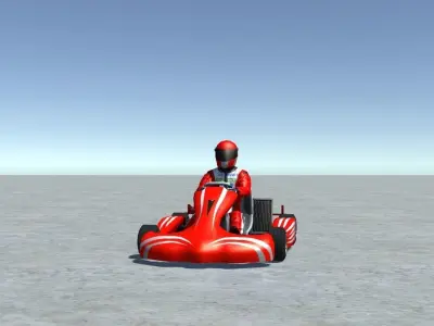 Low Poly Kart With Player 8 Low-poly 3D model