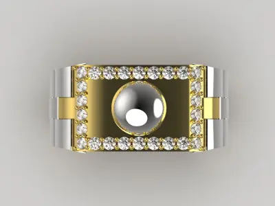 Luxury man Rolex design diamond ring model ror0039 3D print model