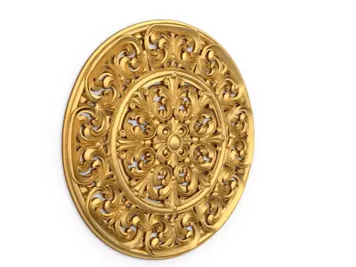 Classic circular carved decor onlay stl 03 3D print model