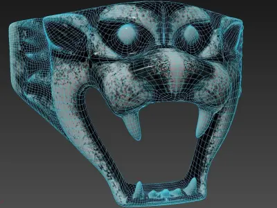 Silver Tiger Ring 3D model 3D model