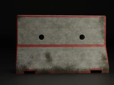 Roadblock Prop VR AR Low Poly 3D Model Free low-poly 3D model