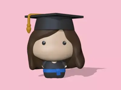 Graduate Girl 3D print model
