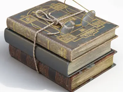 Old Books Low-poly 3D model