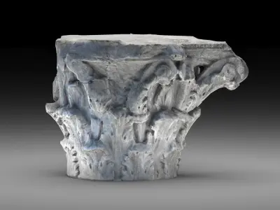 Roman corinthian capital Low-poly 3D model