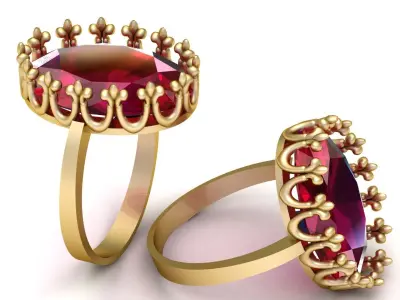 Women Fashion Ring 3d Printable Model 3D print model