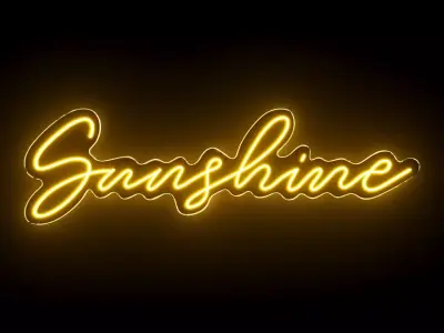 Sunshine Neon Sign 3D model