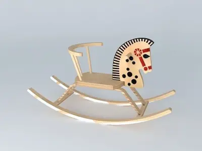 Rocking horse Latvian toy 3D model