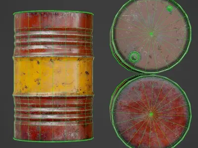 Oil barrel Low-poly 3D model