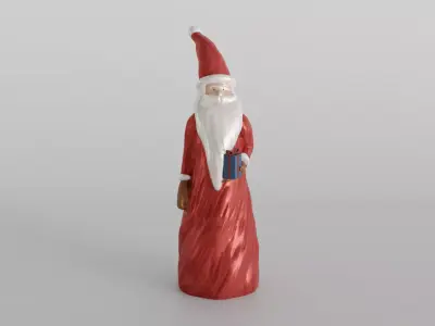 Holiday Home Decor Christmas Santa Holding Gift 3D print model