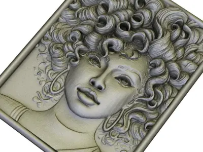 Beautiful Curly-Haired Girl 3D model