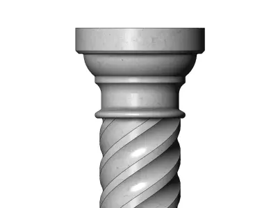 Spiral flutes classical column 3D print model