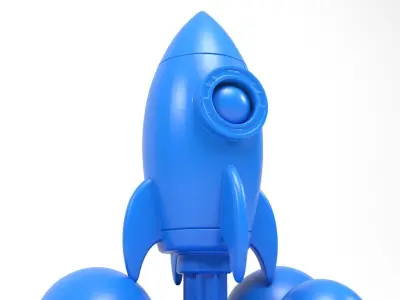 Cartoon rocket 3D print model