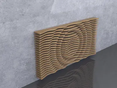 Parametric Wavy Wooden Wall Decor 13 - CNC files for cutting 3D model