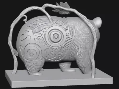 bear sculpture 3D print model purchase