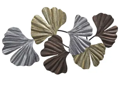 Metallic Leaves 41 Wide Metal Wall Art PBR 3D model