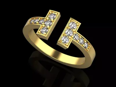 Tiffany Square Rose ring 3D print model