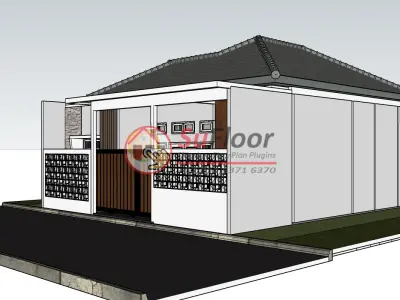House 9x10m code 442- Sketchup 3D model 3D model 3D model