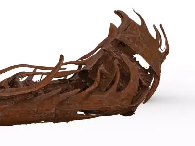 Car demolished and melted 3D model