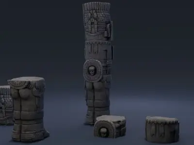 Atlantean Column Low-poly 3D model