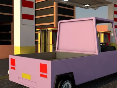 Gas station 3D model get