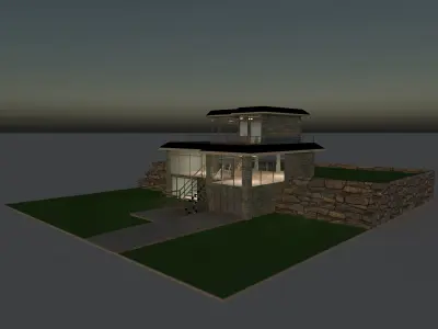 Luxury open plan house 3D model