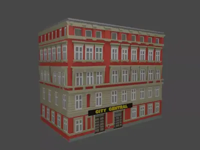 Low poly city house 3D model